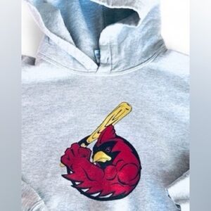 Mens Gray Hoodie Sweater Cardinal